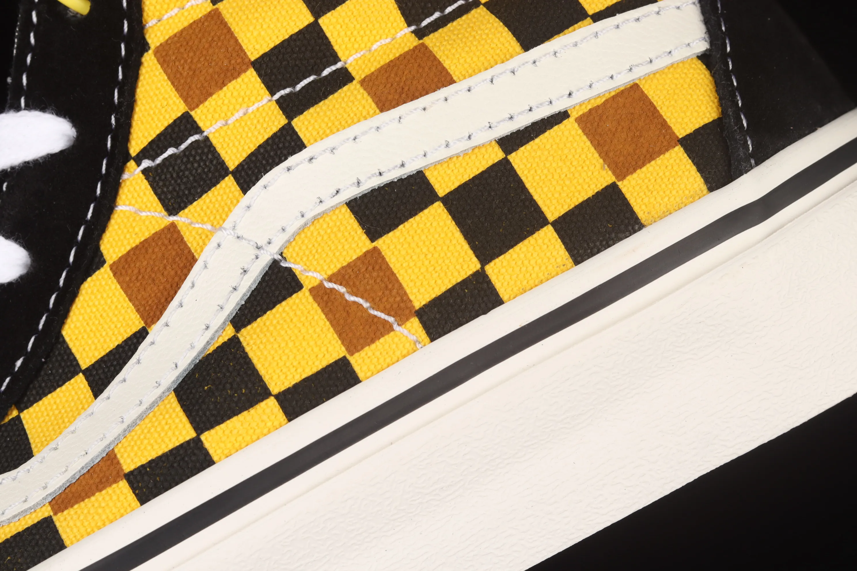 All categories Vans Vans series Vans Mid Vans China Special offer Vans Sk8-Mid Vans black blue orange plaid color mid-top casual sneakers VN0A3WM3SW1